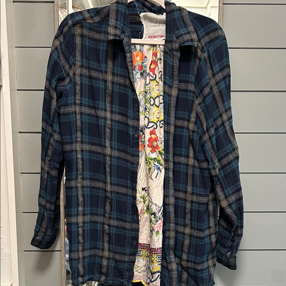 Johnny Was 3J workshop blouse flannel silk